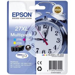 Tinteiro EPSON 27 Multipack 3 Cores XL + Alarme RF - WF-3620/3640/7110/7610/7620 C13T27154022
