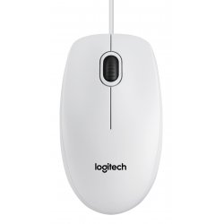 Logitech B100 - Rato - destros e canhotos - óptico - 3 botões - com cabo - USB - branco 910-003360