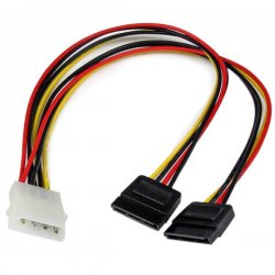 StarTech.com 12in LP4 to 2x SATA Power Y Cable Adapter - Molex to to Dual SATA Power Adapter Splitter - Adaptador de alimentaçã