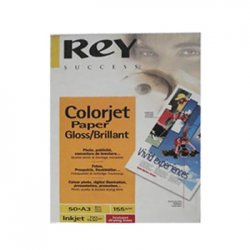 Papel 155gr A3 Rey InkJet Colorjet Glossy 50Fls 1811653