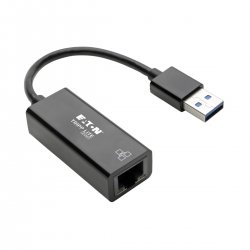 EATON TrippLite USB3.0 to Gb Ethernet NIC Network Adapter-10/100/1000Mbps,Black U336-000-R