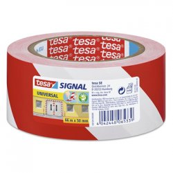 Fita Adesiva PVC Sinalização Vermelho/Branco Tesa 50mmx33mts 15641202