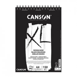 Bloco Espiralado Canson XL Dessin Noir A4 150g 40Fls 108039086