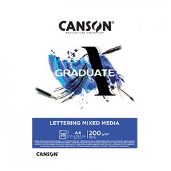 Bloco Canson Graduate Lettering Mixed Media A4 200g 20Fls 10850P028