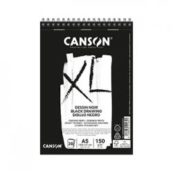 Bloco Espiralado Canson XL Dessin Noir A5 150g 20Fls 108082844
