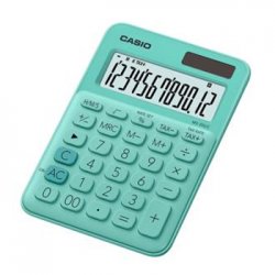 Calculadora Secretária Casio MS20UCGN Verde Claro 12 Dígitos CAS-MS20UCGN