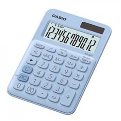 Calculadora Secretária Casio MS20UCLB Azul Claro 12 Dígitos CAS-MS20UCLB
