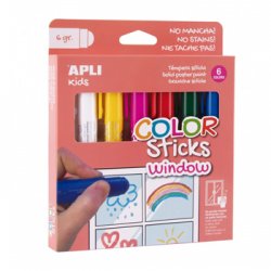 Color Sticks Window 6 Cores Apli Kids APL19363