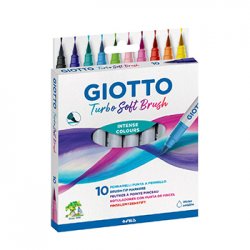 Marcador Feltro Aguarelável Giotto Turbo Soft Brush 10 Cores 130426800