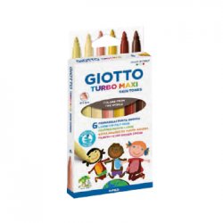 Marcador Feltro Giotto Turbo Maxi Skin Tones 6 cores 130527000