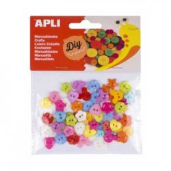 Botões Plásticos Apli Coloridos 12mm 60un APL16835