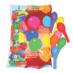 Balões Redondos Látex Cores Sortidas Pack 100un 6851050
