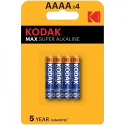 Pilhas AAAA LR61 Alcalinas Kodak Max 1.5V 4un 1961042