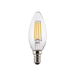 Lâmpada LED E14 Vela 4W 470lm Transparente Branco Quente XAV112823