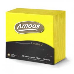 Guardanapos 40x40 2Fls Amarelo Amoos Luxury 50un 6511044