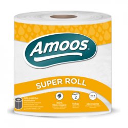 Rolo Toalhas Mão 070mx22cm 2Fls Amoos Super Roll 1un 6531012