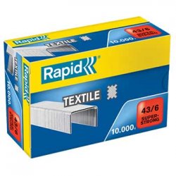 Agrafos 43/6 Textil Rapid Cx10000un 1551019