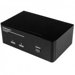 StarTech.com 2-Port DisplayPort KVM Switch - Dual-Monitor - 4K 60 - with Audio & USB Peripheral Support - DP 1.2 - USB Hub (SV2