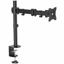 StarTech.com Desk Mount Monitor Arm for up to 34" VESA Compatible Displays, Articulating Pole Mount with Single Monitor Arm, Er