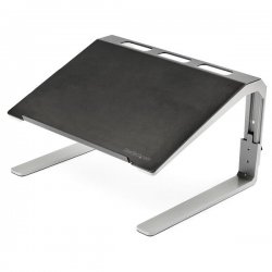 StarTech.com Adjustable Laptop Stand - Heavy Duty Steel & Aluminum - 3 Height Settings - Tilted - Ergonomic Laptop Riser for De