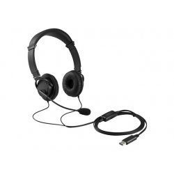Kensington USB Hi-Fi Headphones - Auscultadores supra-aurais com microfonoe - no ouvido - com cabo - USB K33065WW