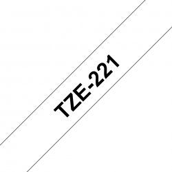 Brother TZe-221 - Autocolante padrão - preto em branco - Rolo (0,9 cm x 8 m) 1 cassete(s) fita laminada - para Brother PT-D210,