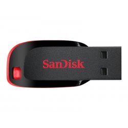 SanDisk Cruzer Blade - Drive flash USB - 64 GB - USB 2.0 - preto, vermelho SDCZ50-064G-B35