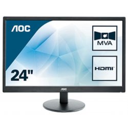 AOC M2470SWH - Monitor LED - 23.6" (24" visível) - 1920 x 1080 Full HD (1080p) @ 60 Hz - MVA - 250 cd/m² - 1000:1 - 5 ms - 2xHD