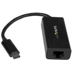 StarTech.com USB C to Gigabit Ethernet Adapter - Black - USB 3.1 to RJ45 LAN Network Adapter - USB Type C to Ethernet (US1GC30B