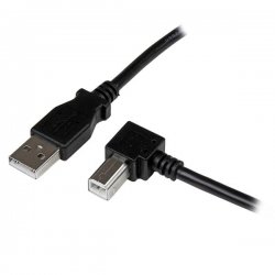 StarTech.com 2m USB 2.0 A to Right Angle B Cable Cord - 2 m USB Printer Cable - Right Angle USB B Cable - 1x USB A (M), 1x USB 