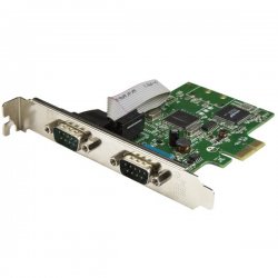 StarTech.com 2-Port PCI Express Serial Card with 16C1050 UART - RS232 Low Profile Serial Card - PCI Serial Card (PEX2S1050) - A