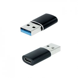 Adaptador USB-A Macho / USB-C Femea Preto NAN10.02.0012