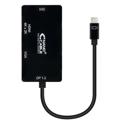 Adaptador USB-C para VGA / DVI / HDMI Preto NAN10.16.4301-BK