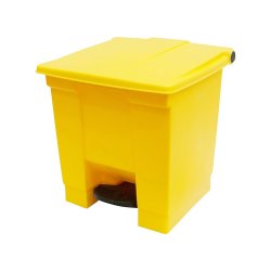 Contentor 30L Plástico c/Pedal Amarelo RUBFG614300YEL
