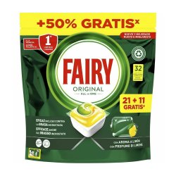 Detergente Máquina Loiça Pastilhas Fairy Limão 21+11un 6831032