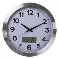 Relógio Parede LCD Termómetro Higrómetro Previsão Tempo VELWC102