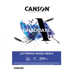 Bloco Canson Graduate Lettering Mixed Media A3 200g 20Fls 10850P029