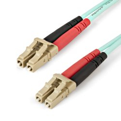 StarTech.com Aqua OM4 Duplex Multimode Fiber - 2m / 6 ft - 100 Gb - 50/125 - OM4 Fiber - LC to LC Fiber Patch Cable (450FBLCLC2