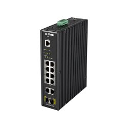 D-Link DIS 200G-12PS - Interruptor - Administrado - 10 x 10/100/1000 (8 PoE+) + 2 x SFP - montável em trilho DIN, montável na p