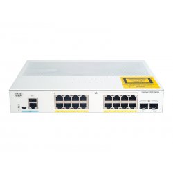 Cisco Catalyst 1000-16FP-2G-L - Interruptor - Administrado - 16 x 10/100/1000 (PoE+) + 2 x Gigabit SFP (ligação ascendente) - m