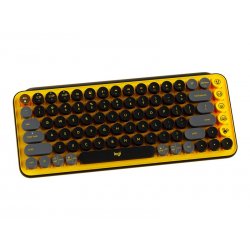 Logitech POP Keys - Teclado - sem fios - Bluetooth LE, Bluetooth 5.1 - Francês - interruptor: Brown Tactile - aurinegro 920-010