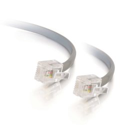 C2G RJ11 6P4C Straight Modular Cable - Cabo de telefone - RJ-11 (M) para RJ-11 (M) - 10 m - cinza 83867