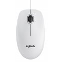 Logitech B100 - Rato - destros e canhotos - óptico - 3 botões - com cabo - USB - branco 910-003360