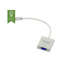 VISION Professional installation-grade HDMI to VGA adaptor - LIFETIME WARRANTY - maximum resolution 1920 x 1080 - does not conv