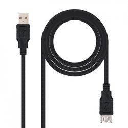 Cabo USB-A 2.0 Macho / Fêmea 3m Preto NAN10.01.0204-BK