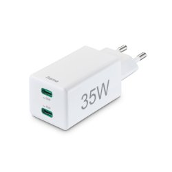 Carregador USB-C 2 Portas 35W Rápido Branco HAM201694