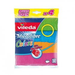 Pano Microfibras 30x30cm Cores Sortidas Vileda 4un 685151502