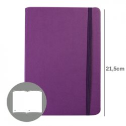 Bloco Notas Liso 21,5x14,5cm Semi Pele Roxo 116Fls SMD6010