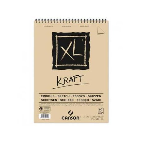 Bloco Espiralado Canson XL Kraft A3 90g 60Fls 108039142