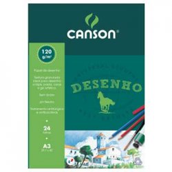 Bloco Desenho A3 120g Colado Canson 24Fls 1085624